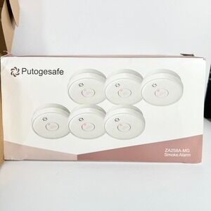 Putogesafe ZA258A MG Smoke Alarm 6 Pack Optical Sensor Low Battery Warning